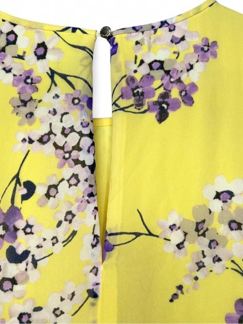 Tommy Hilfiger Yellow Floral Flowy Swing Dress 12 Cottagecore Coquette Preppy